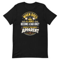 Black T-shirt with funny dad joke quote