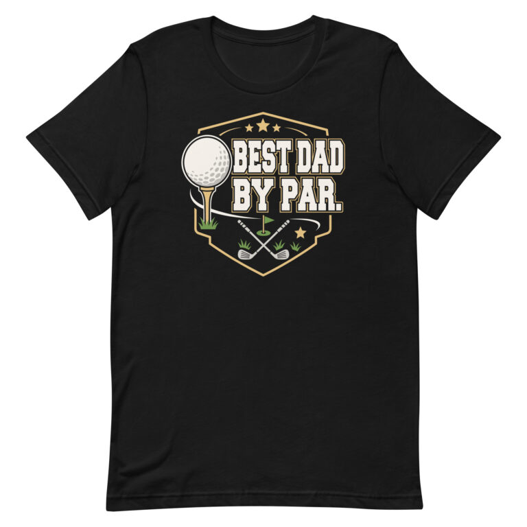 Black Best Dad By Par golf T-shirt