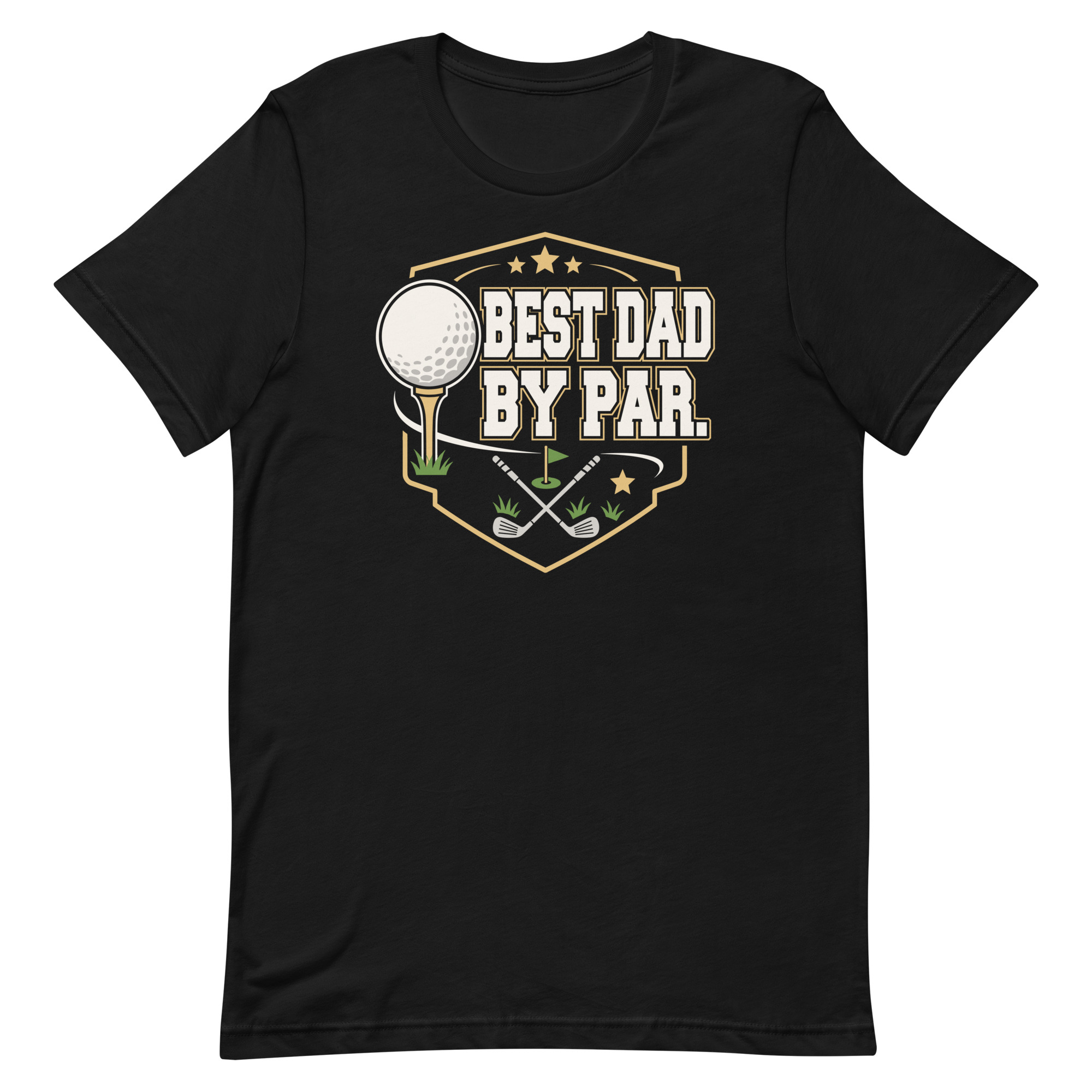 unisex-staple-t-shirt-black-front-6a6f5aff1d853.jpg Black Best Dad By Par golf T-shirt