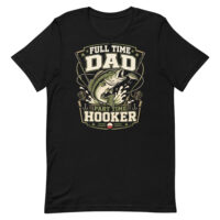 Black T-shirt with fishing dad graphic design