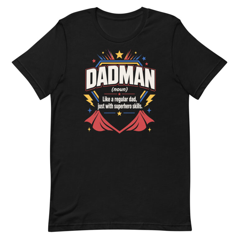Black Dadman superhero graphic T-shirt design
