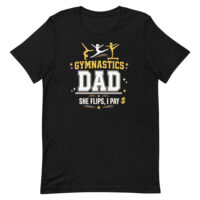 Black Gymnastics Dad graphic T-shirt design