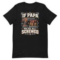 Black T-shirt with funny dad repair graphic