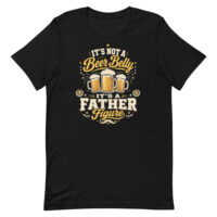 Black T-shirt with funny beer belly slogan