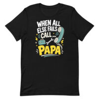 Black T-shirt with funny Papa repair graphic