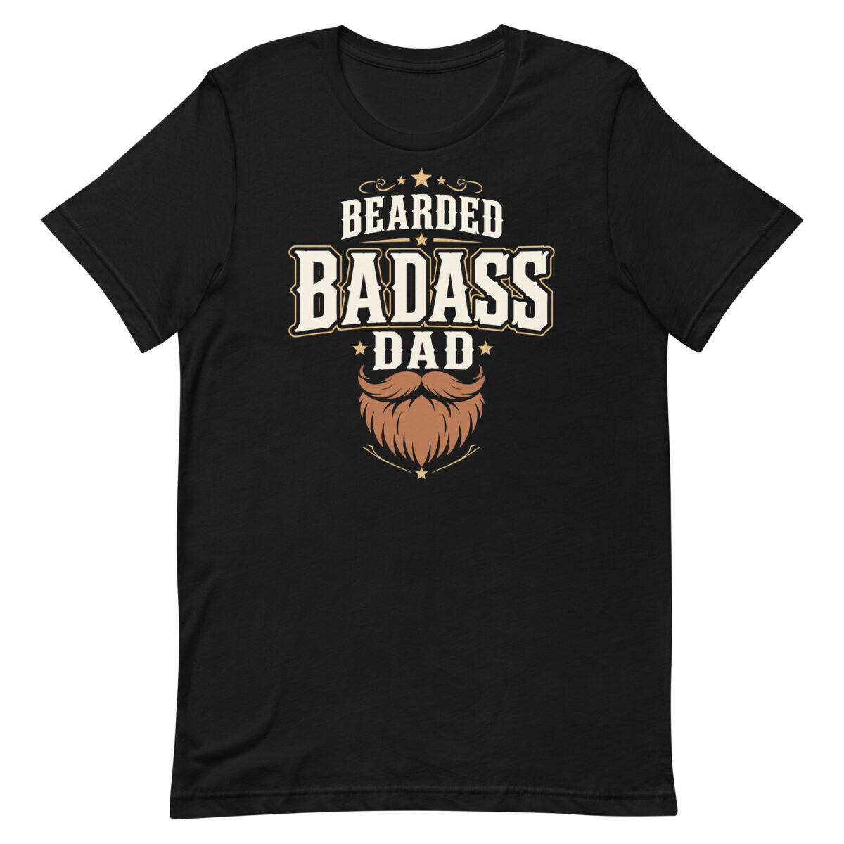 Black T-shirt with Bearded Badass Dad design