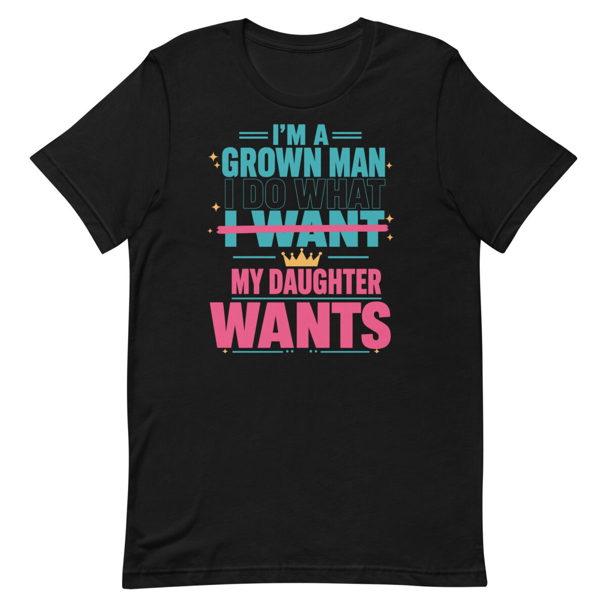 Black T-shirt with humorous dad quote design