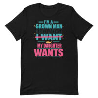 Black T-shirt with humorous dad quote design