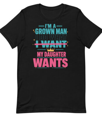 Black T-shirt with humorous dad quote design