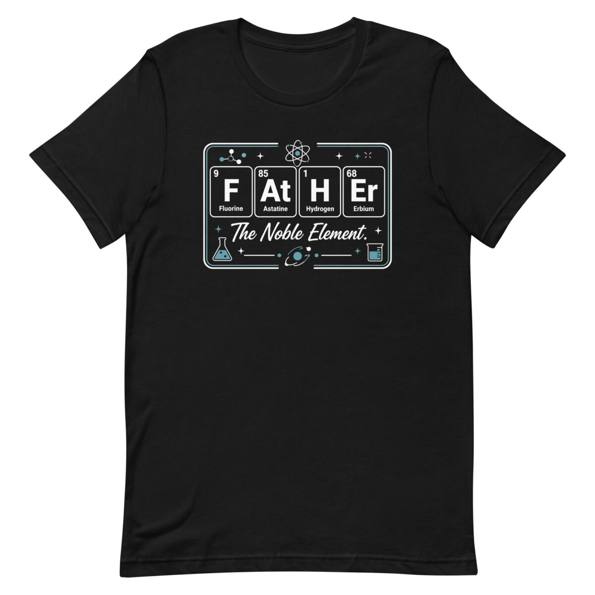 Black T-shirt with periodic table Father design