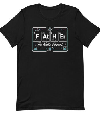 Black T-shirt with periodic table Father design