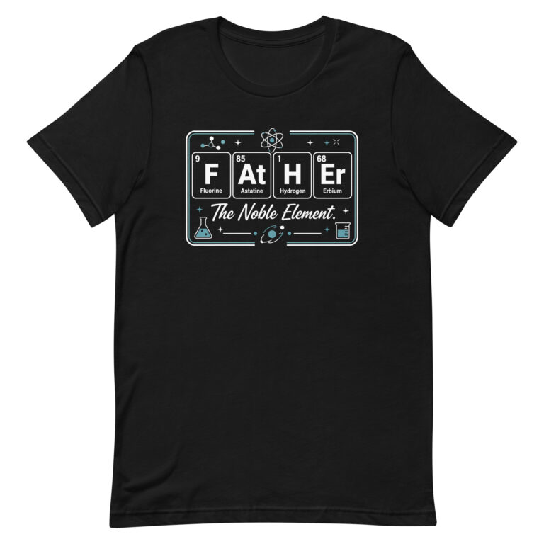 Black T-shirt with periodic table Father design