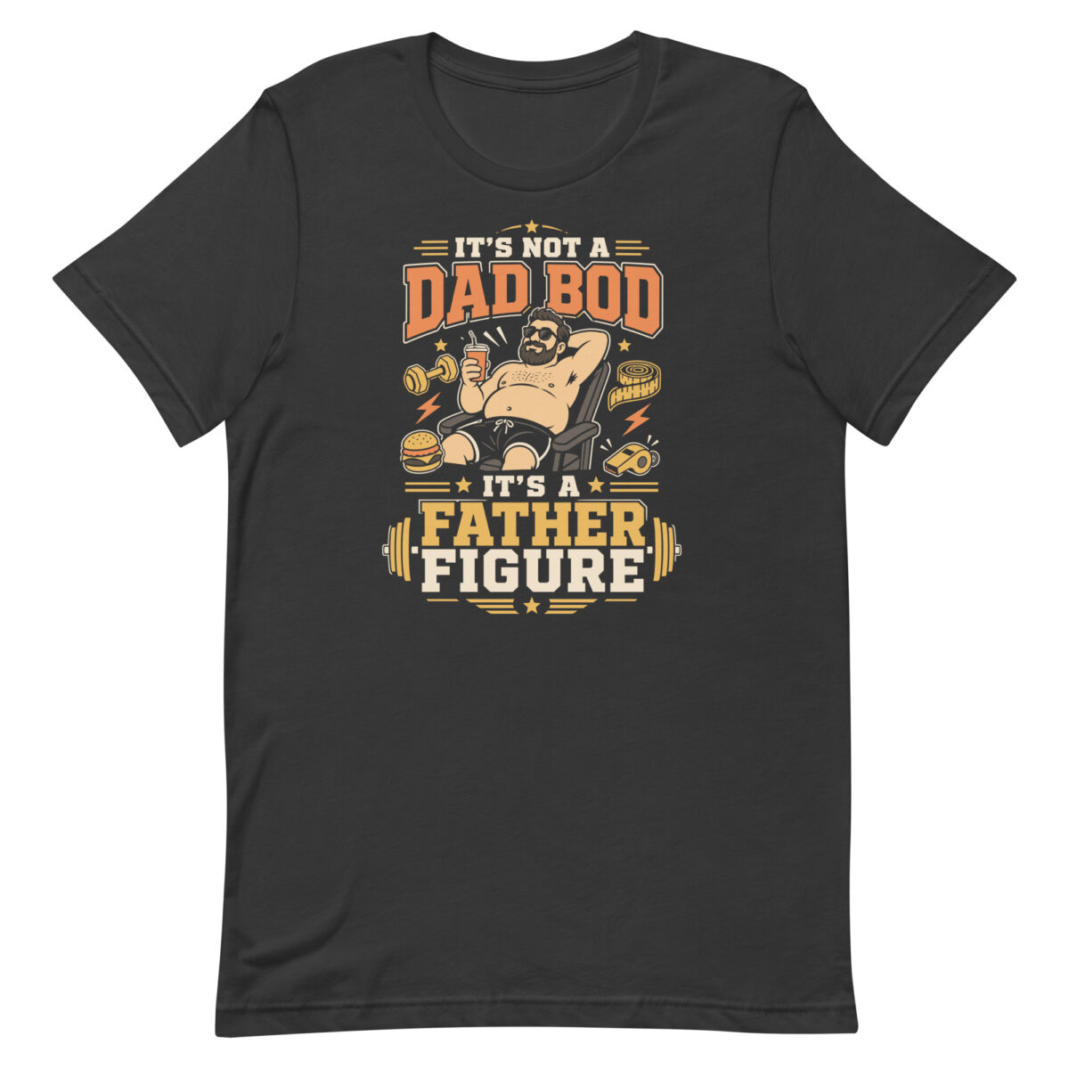 Funny father figure dad bod graphic T-shirt