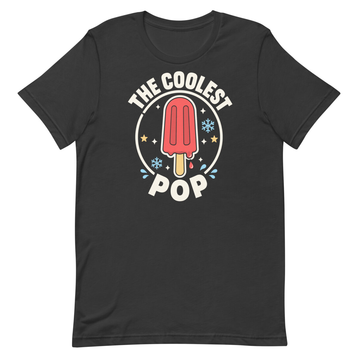Black T-shirt with popsicle graphic and slogan
