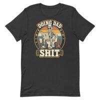 Funny skeleton dad bathroom graphic T-shirt design