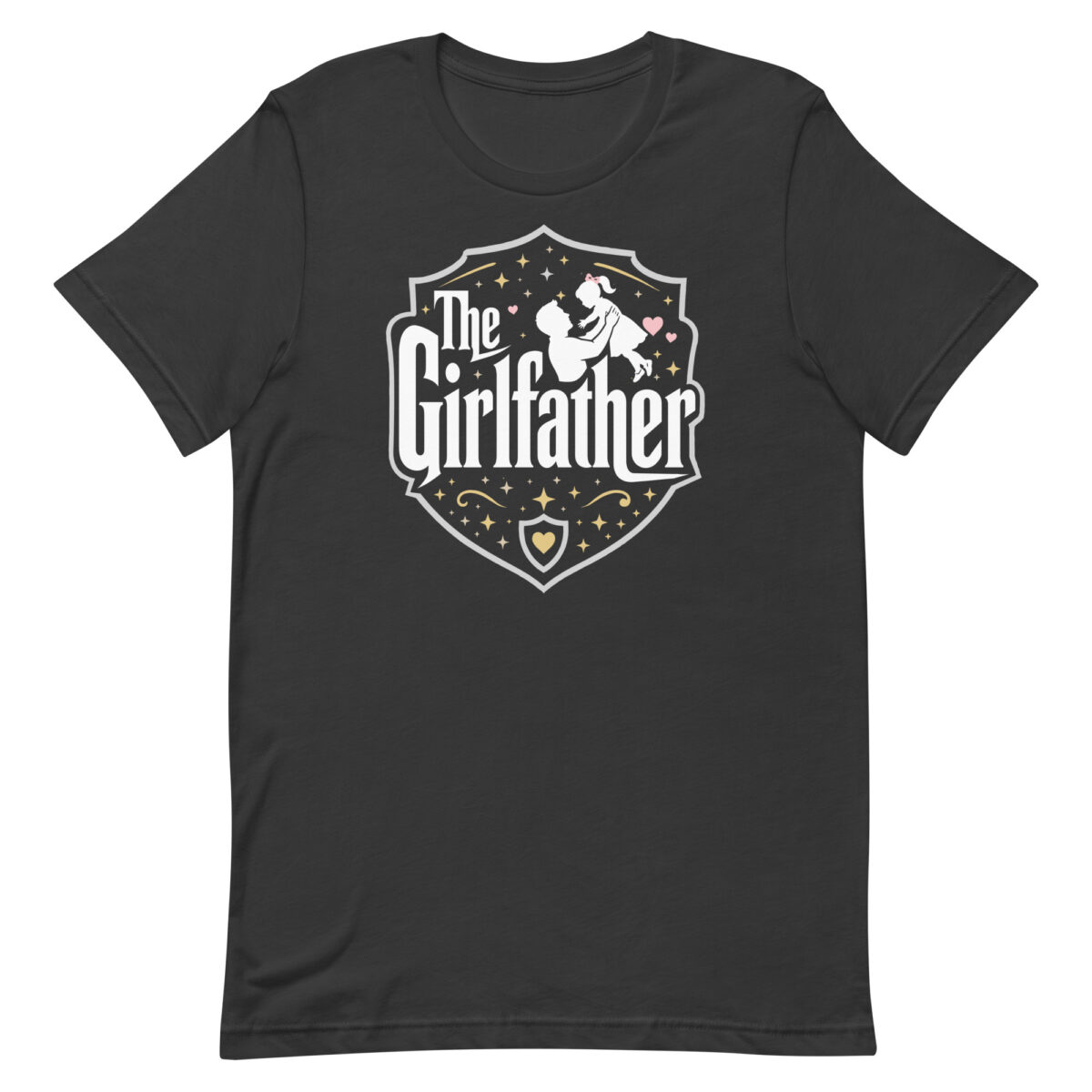 Black T-shirt with "The Girlfather" graphic design