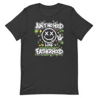 Black T-shirt with fatherhood graphic slogan