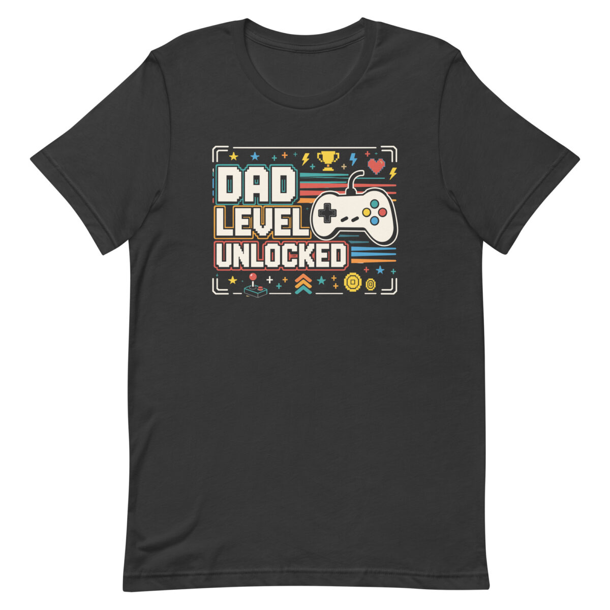 Dad Level Unlocked gaming graphic T-shirt