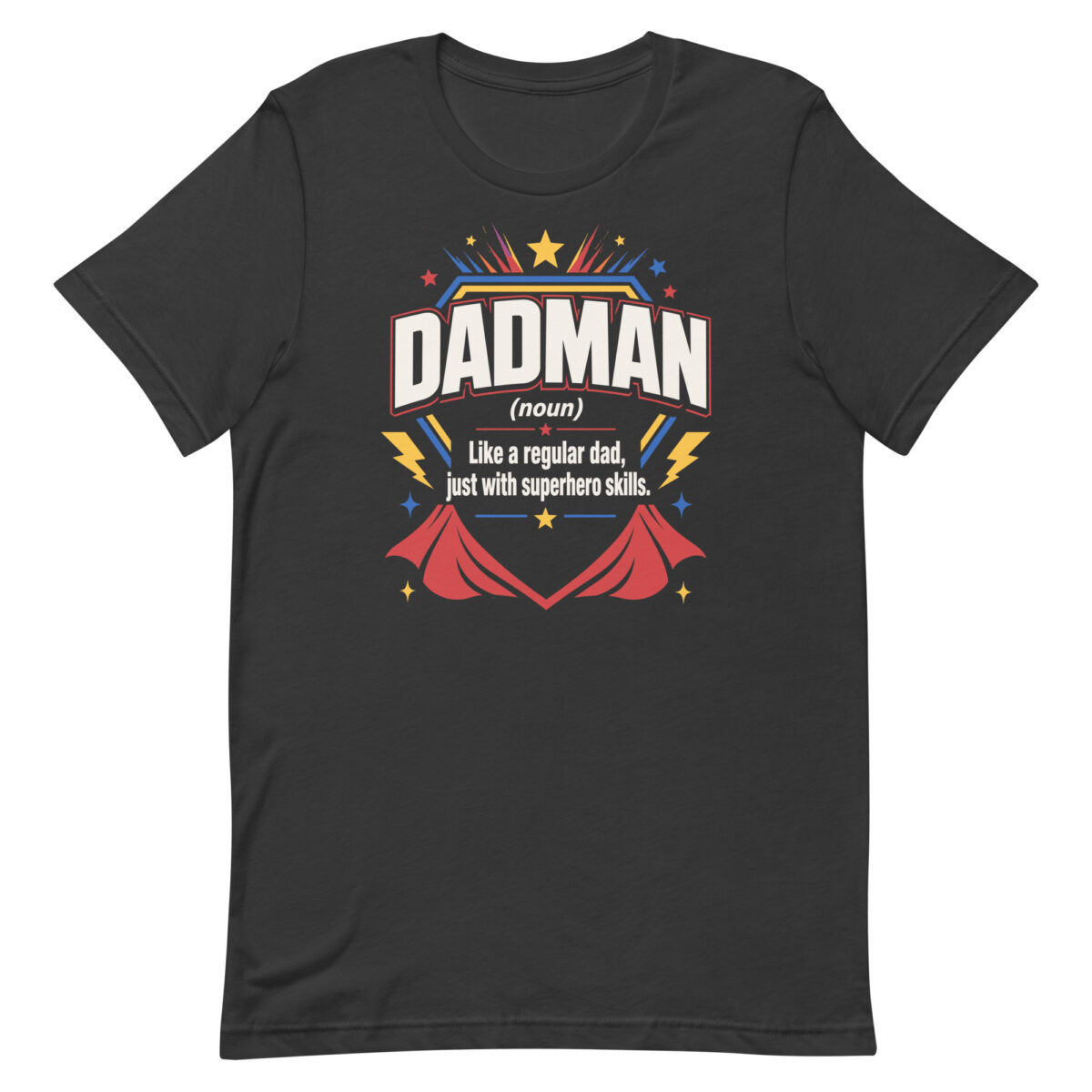 Black Dadman superhero graphic T-shirt