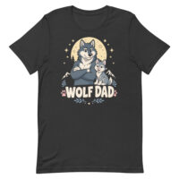 Wolf Dad cartoon wolves graphic T-shirt