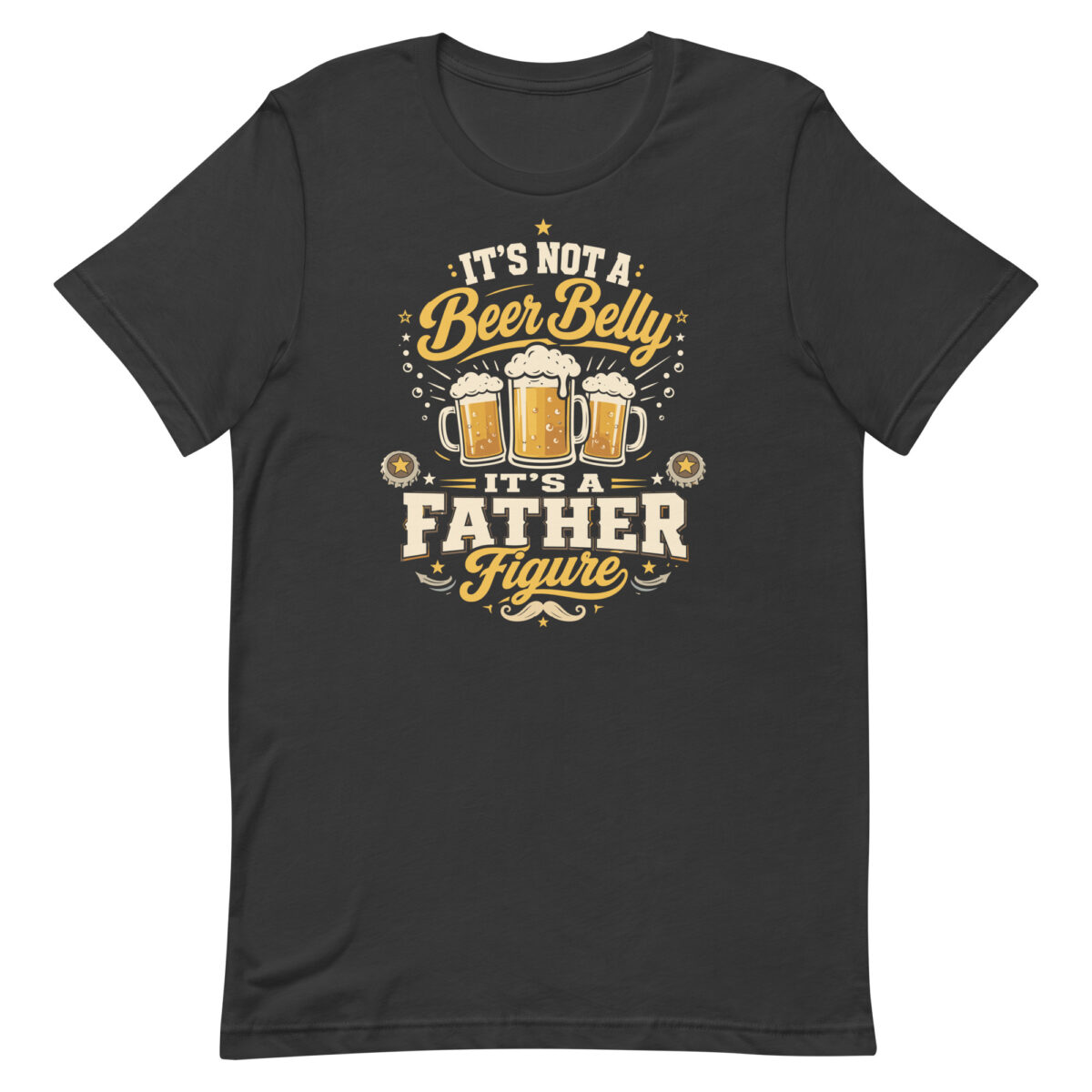 Black T-shirt with funny beer belly slogan