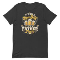 Black T-shirt with funny beer belly slogan