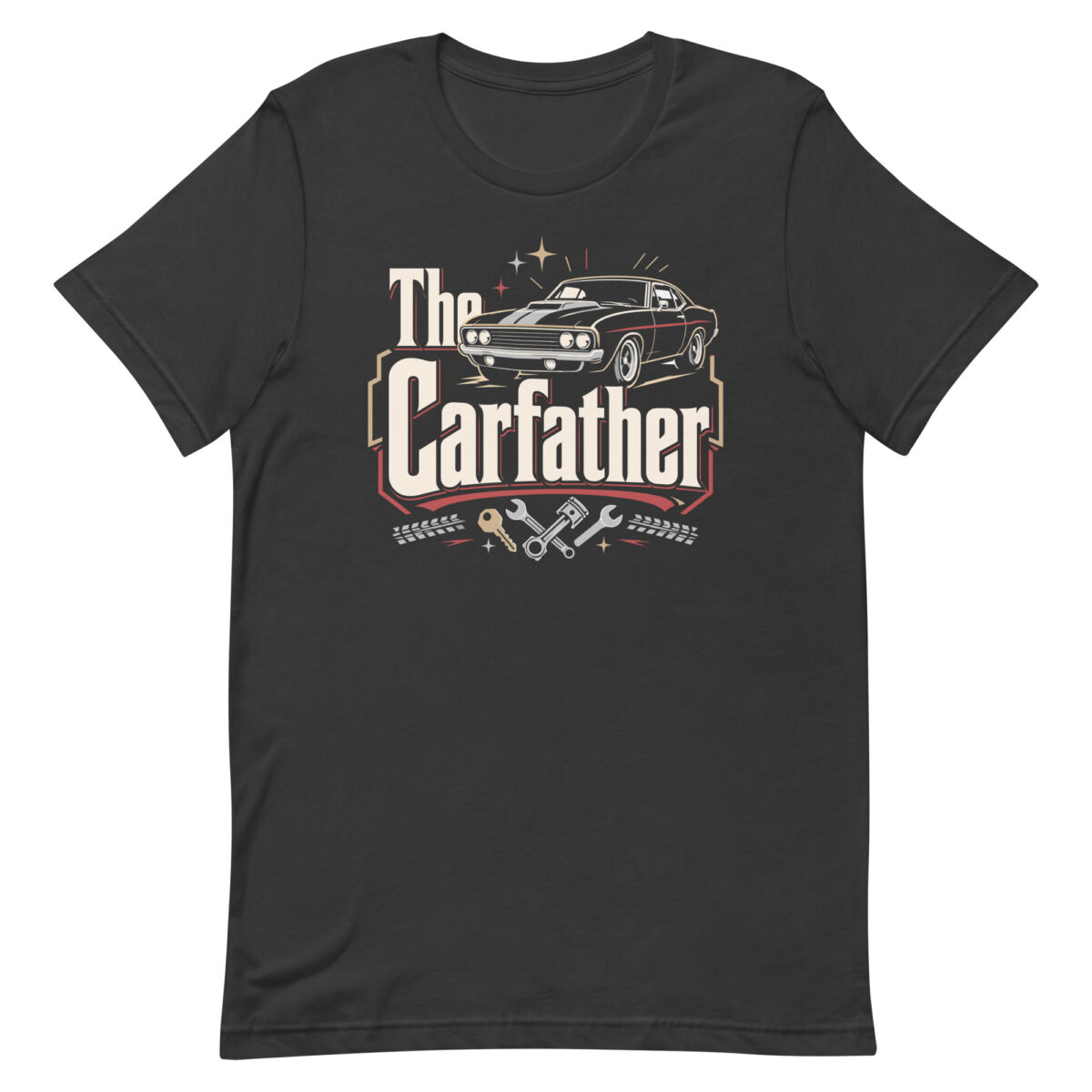 Black T-shirt with The Carfather car graphic