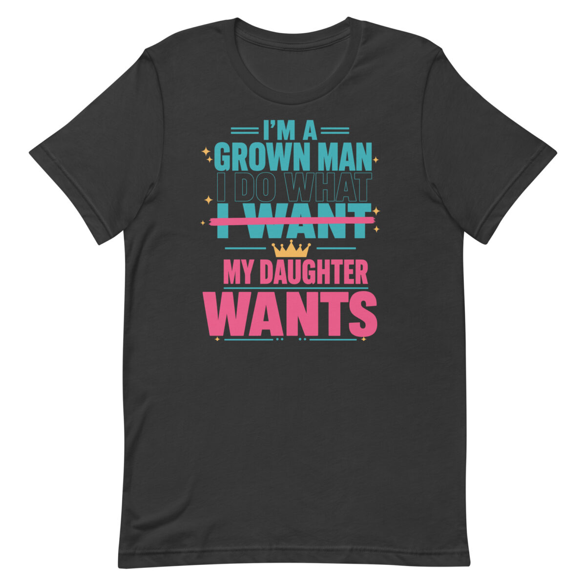 Black T-shirt with humorous dad quote design