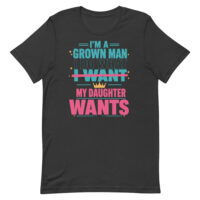 Black T-shirt with humorous dad quote design