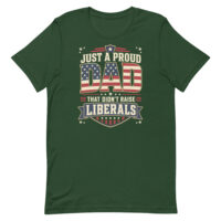 Green T-shirt with patriotic dad slogan design
