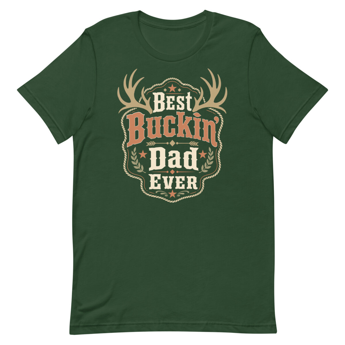 Green T-shirt with Best Buckin' Dad Ever design