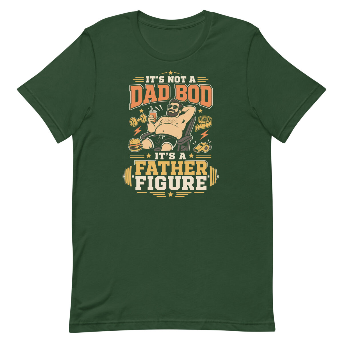 Funny dad bod father figure graphic T-shirt