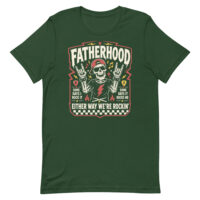 Green Fatherhood rock skeleton graphic T-shirt