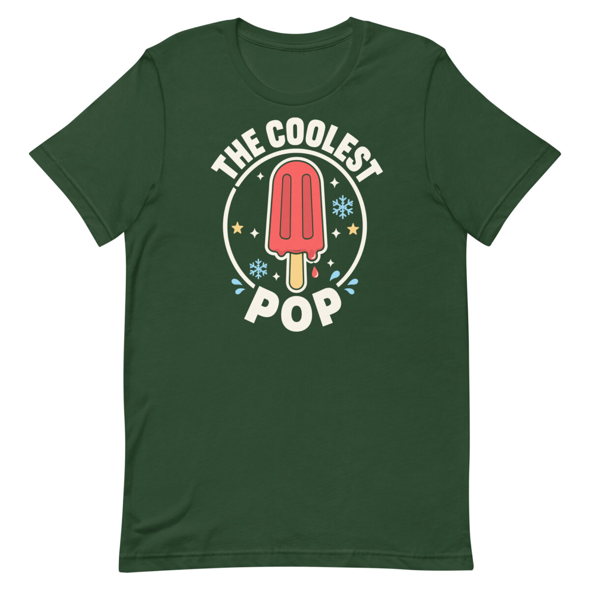 Green T-shirt with 'The Coolest Pop' design