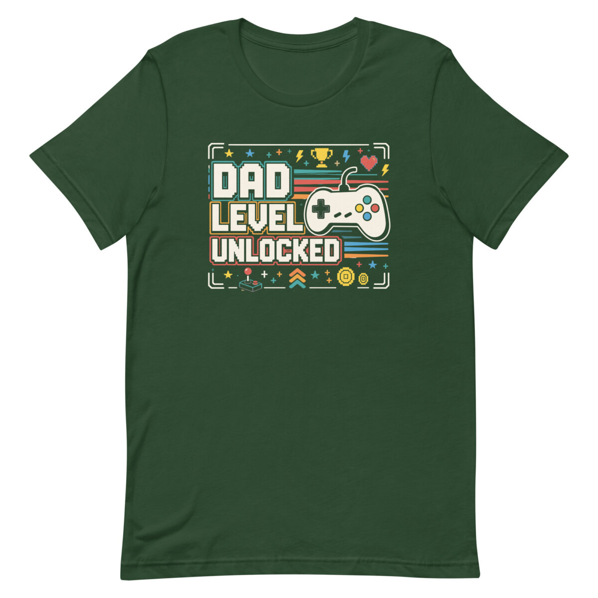 Green Dad Level Unlocked gaming T-shirt