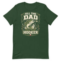 Green T-shirt with fishing dad graphic design