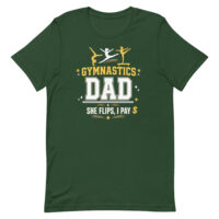 Green Gymnastics Dad graphic T-shirt design