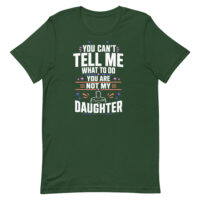 Green T-shirt with humorous parenting quote