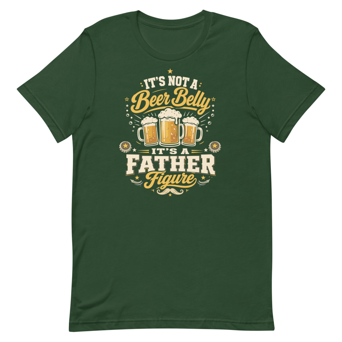 Green T-shirt with funny beer dad graphic