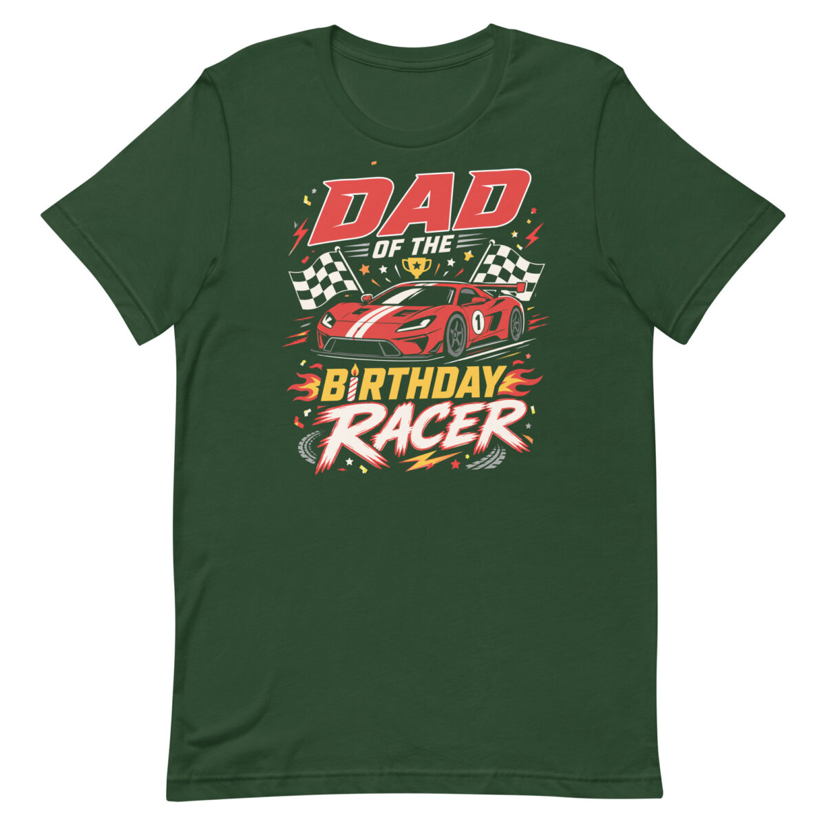 Dad of the Birthday Racer racing car shirt