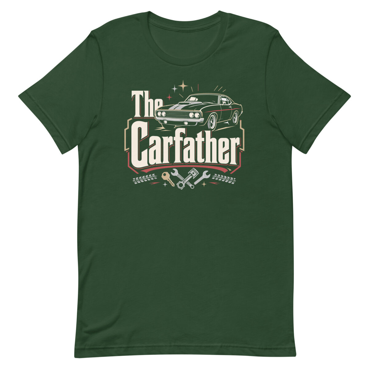Green T-shirt with The Carfather car graphic