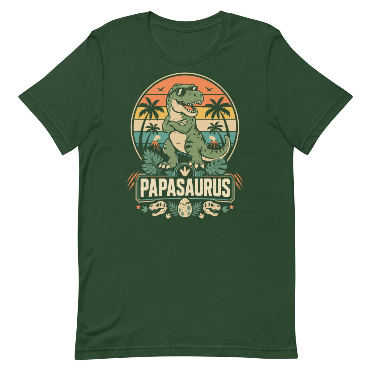 Green Papasaurus T-shirt with cool T-Rex graphic