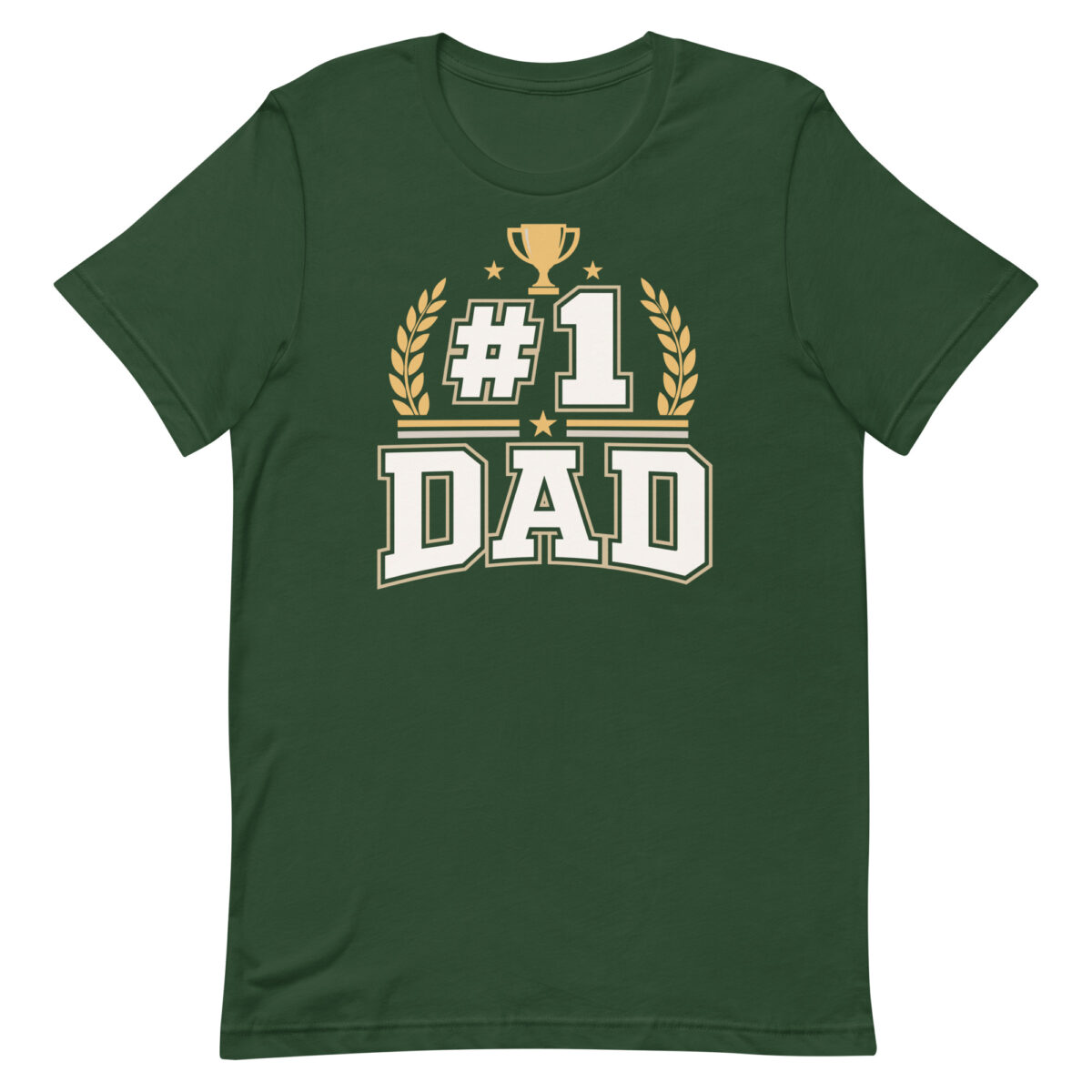 Green #1 Dad trophy graphic T-shirt