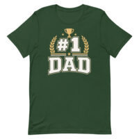 Green #1 Dad trophy graphic T-shirt