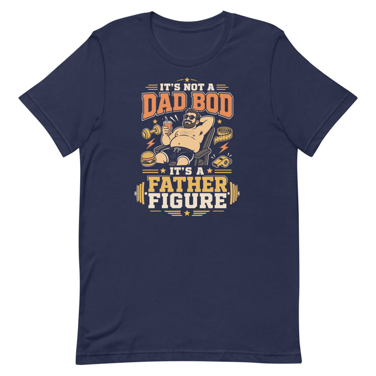 Funny father figure dad bod graphic T-shirt