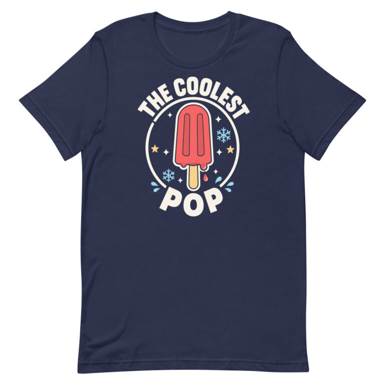 Navy T-shirt with popsicle and 'The Coolest Pop' design