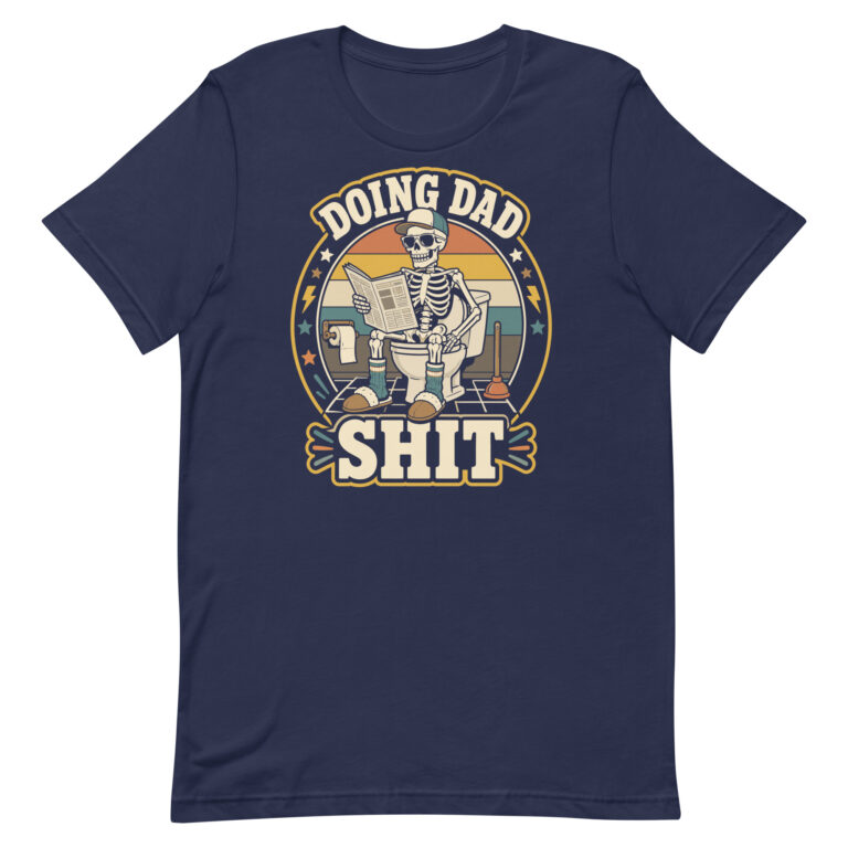 Funny skeleton dad toilet graphic T-shirt design