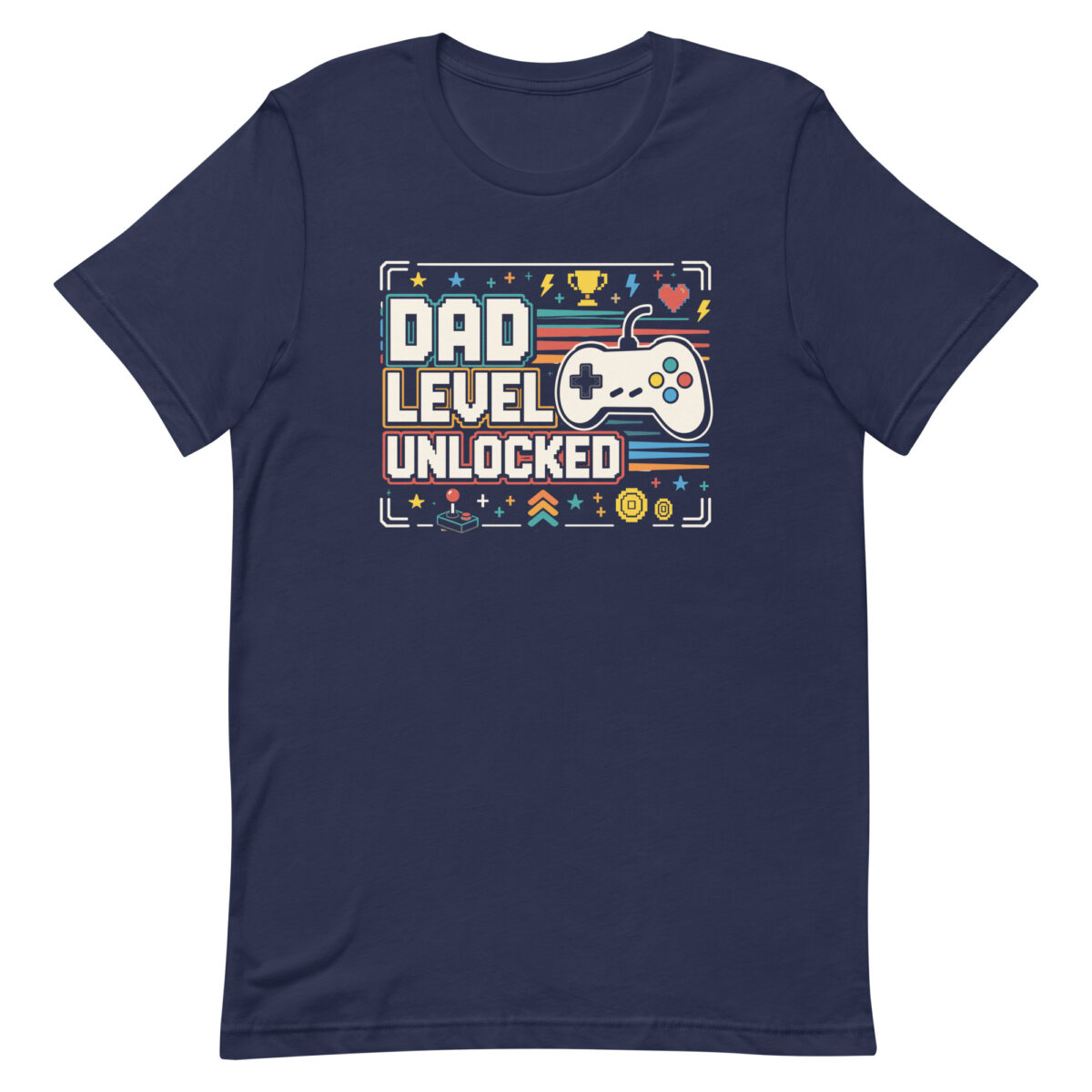Dad Level Unlocked gaming graphic T-shirt