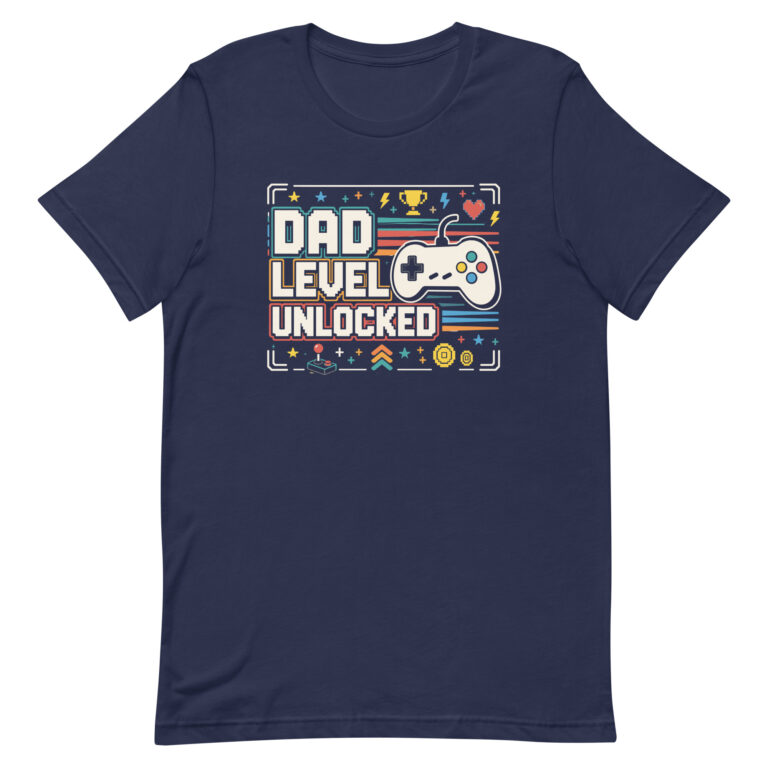 Dad Level Unlocked gaming graphic T-shirt