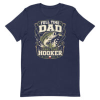 Navy T-shirt with fishing dad graphic design